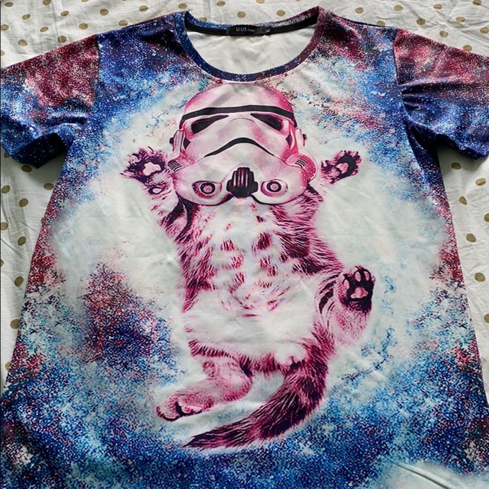 Graphic tee space cat